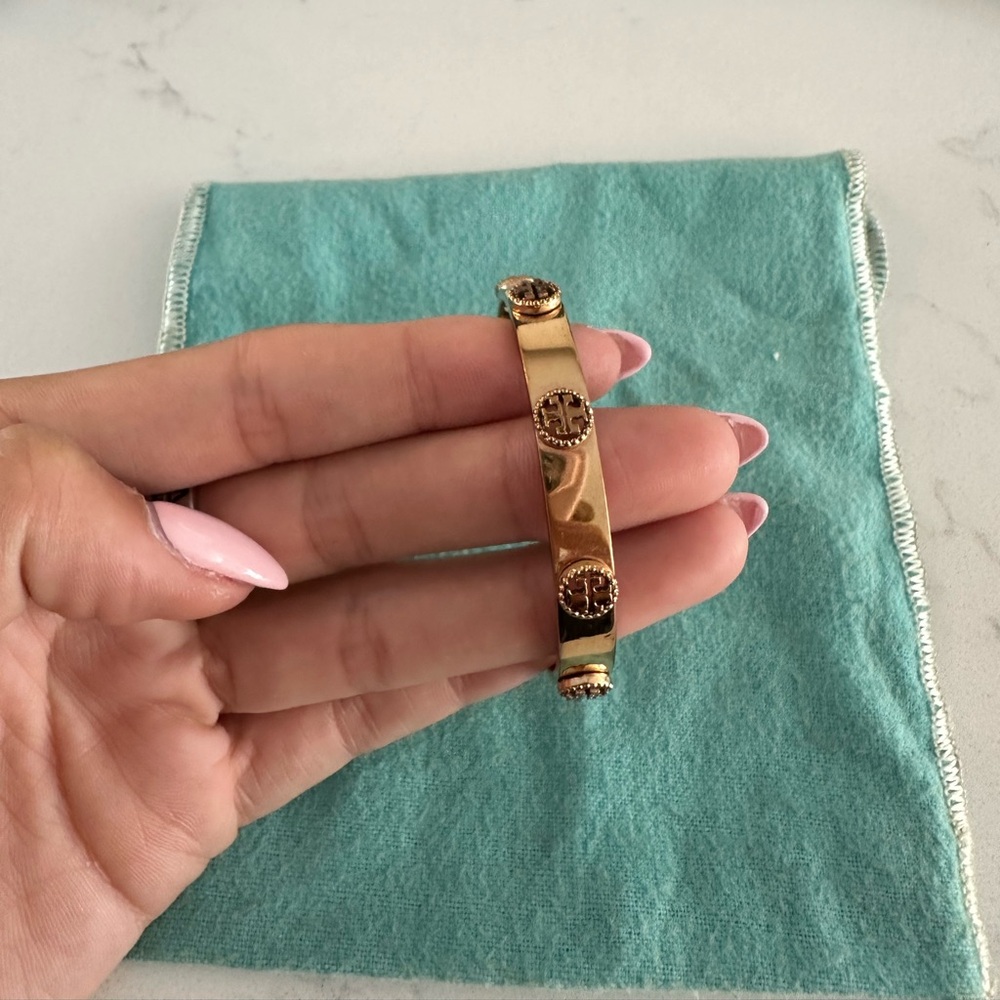 Tory Burch Miller Studded Cuff bracelet rose gold